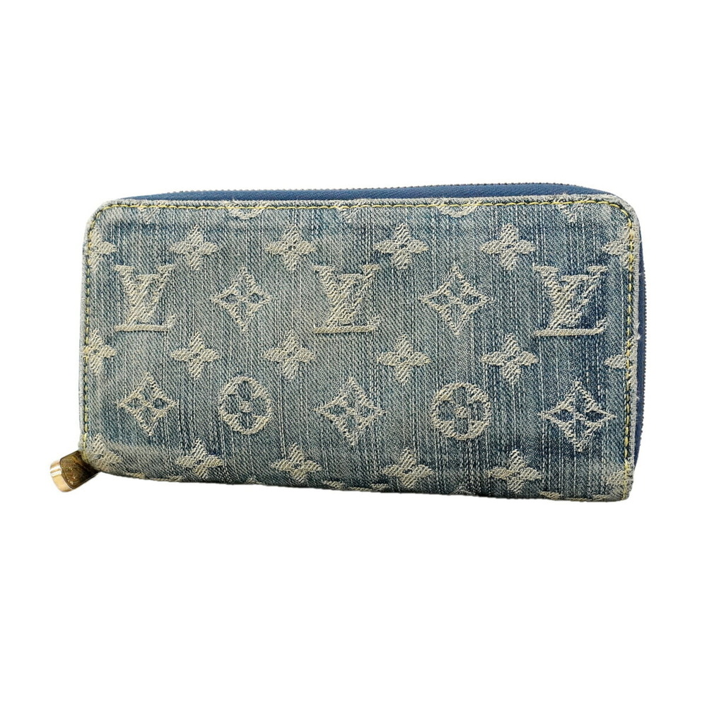 Louis Vuitton Monogram Denim Zippy Wallet M95341 Blue Women's Long P3545267